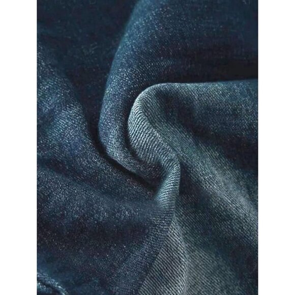 Women’s Ripped Wide Leg Jeans Low Rise Stretch Denim Plus Size Pants - Picture 5 of 9